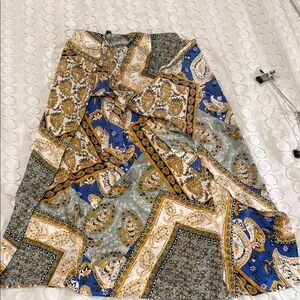 Patterned Wrap Around Silk Women's Skirt